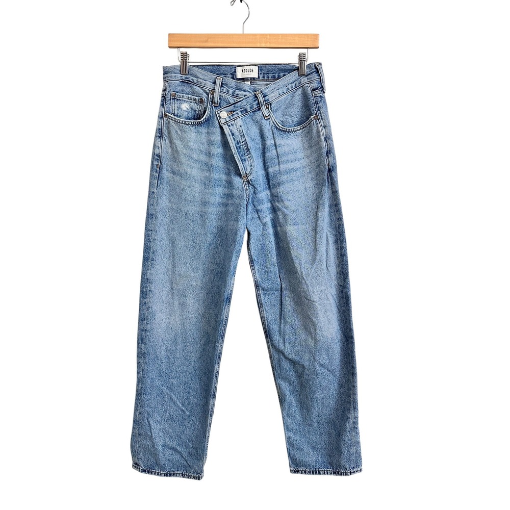 AGOLDE Criss Cross Upsized High Rise Denim‎ Jeans Light Wash Size 27